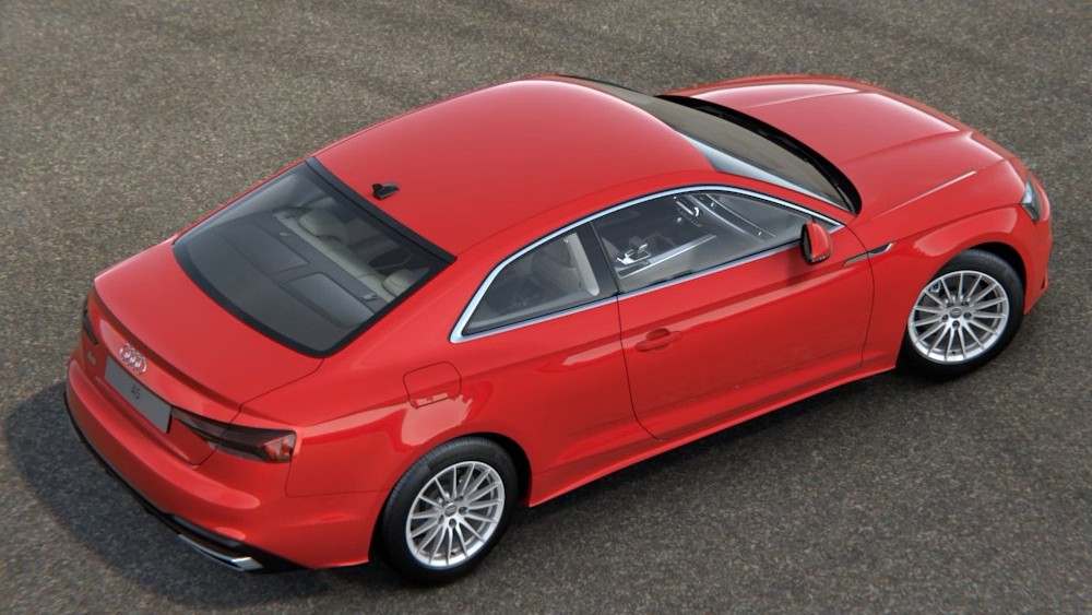 Audi A5 coupè rossa panoramica