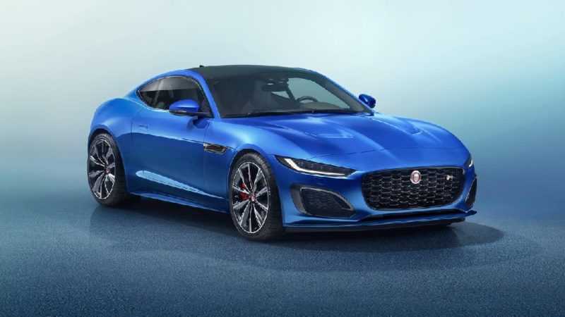 Jaguar F Type 2021 blu davanti