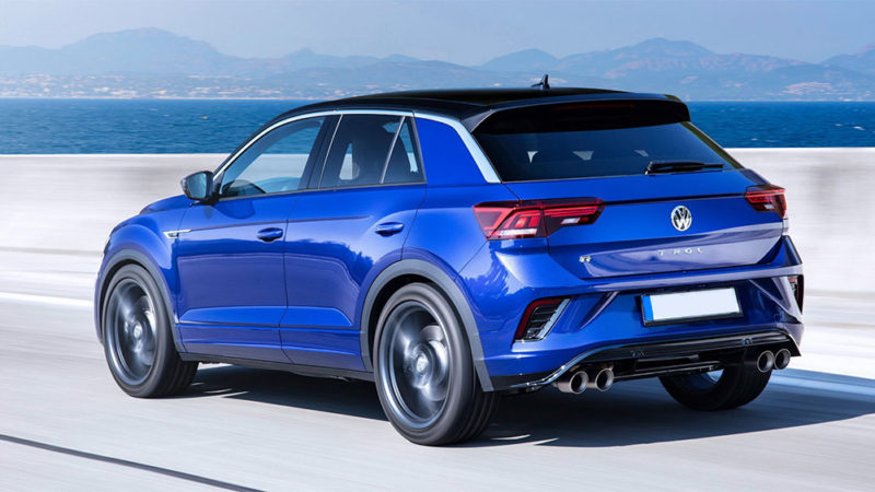 Volkswagen T-Roc vista posteriore tre quarti