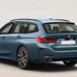 Vista posteriore Bmw 118 d ibrida diesel di colore blu thumbnail