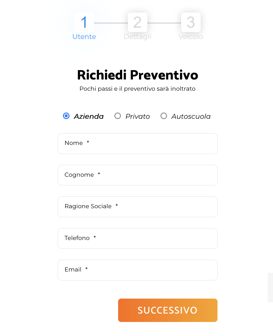 Modulo richiesta preventivo noleggio a lungo termine