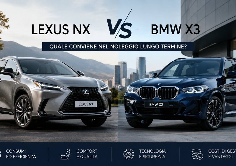 Lexus NX vs BMW X3 nel noleggio lungo termine